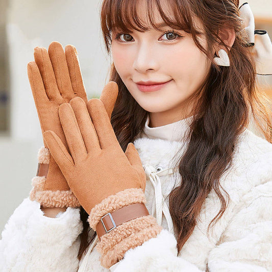 WINTER VELVET THICK WARM TOUCH SCREEN GLOVES_CWAG0381