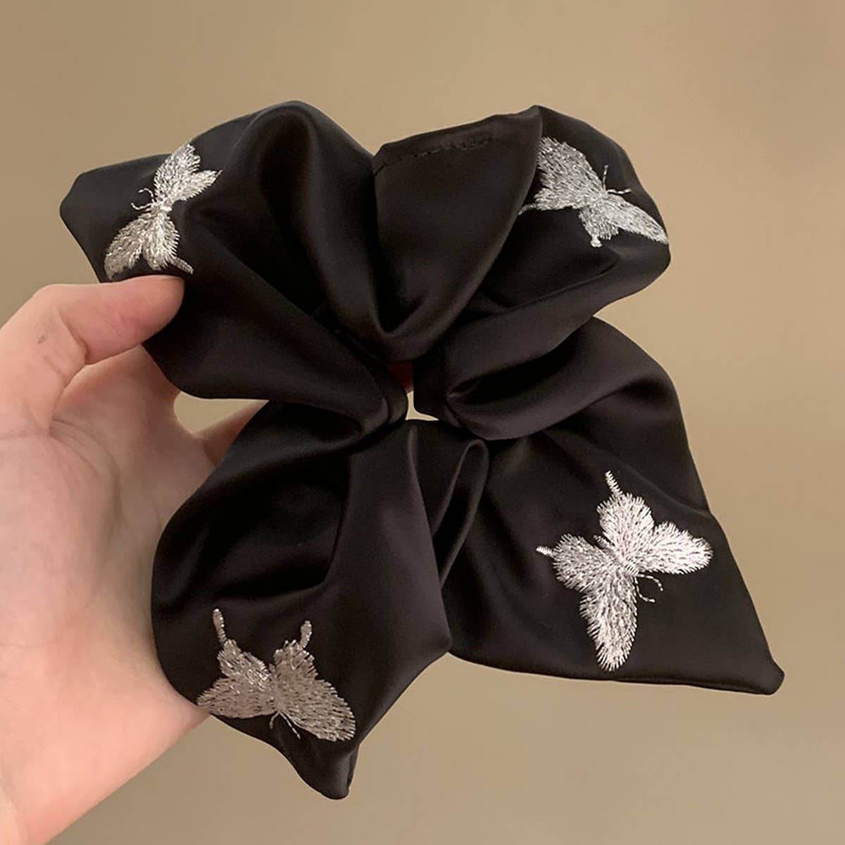 SATIN EMBROIDERED BUTTERFLY HAIRBAND HAIRACCESSORY