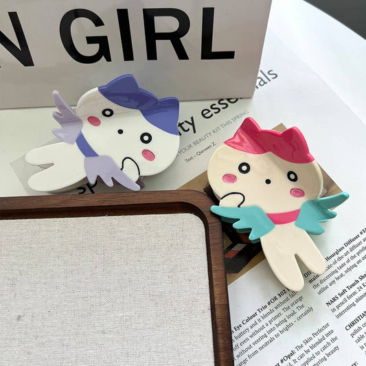 Cute Angel Acetate Claw Clip ?Sweet Dopamine Style