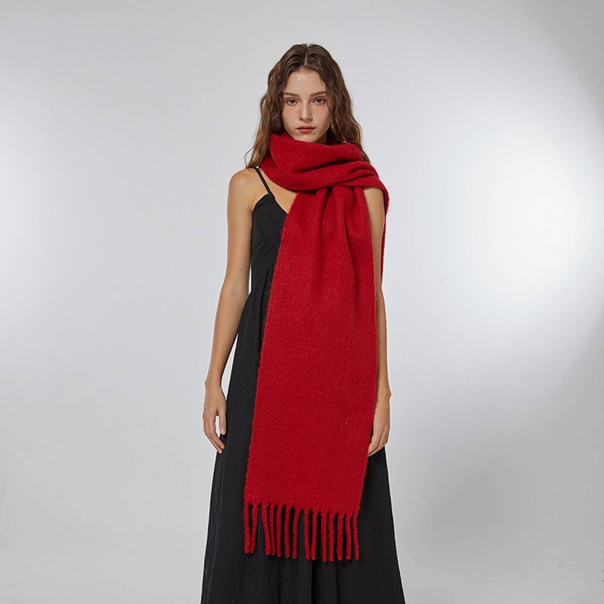 Soft Wool Spun Scarf ??Cozy Winter Neck Warmer_CWASC2317