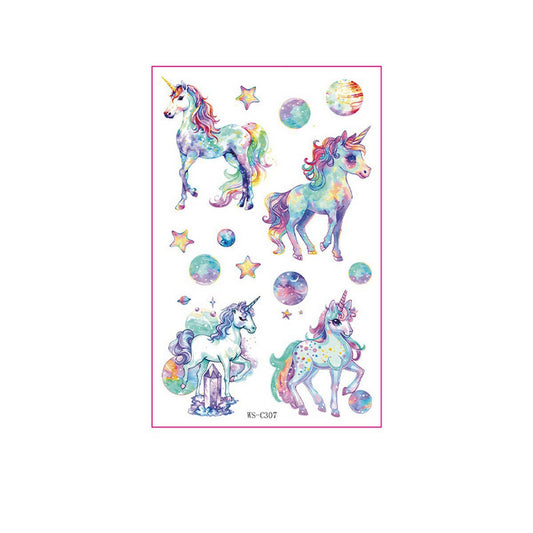 Kids Glitter Tattoo Stickers Bear Butterfly Stars