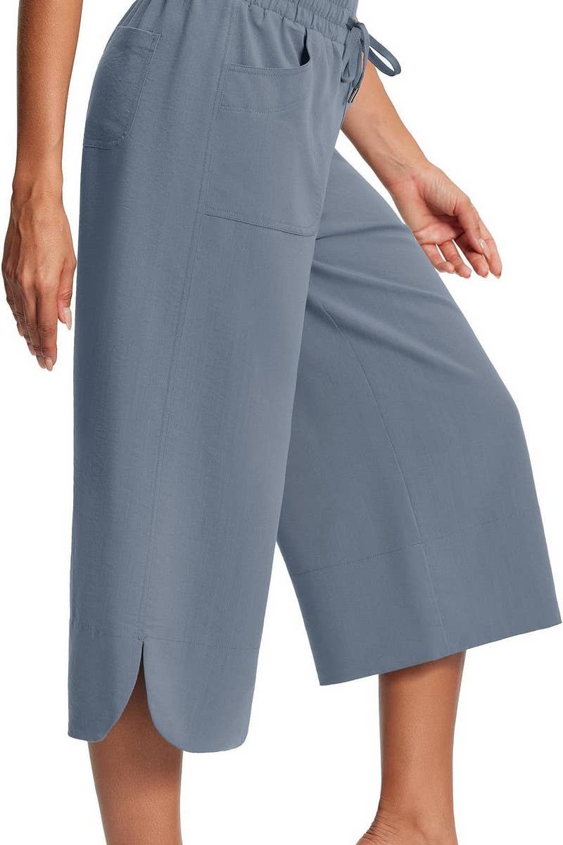 CWBMP0211_SOLID COLOR ELASTIC WAIST WIDE LEG PANTS