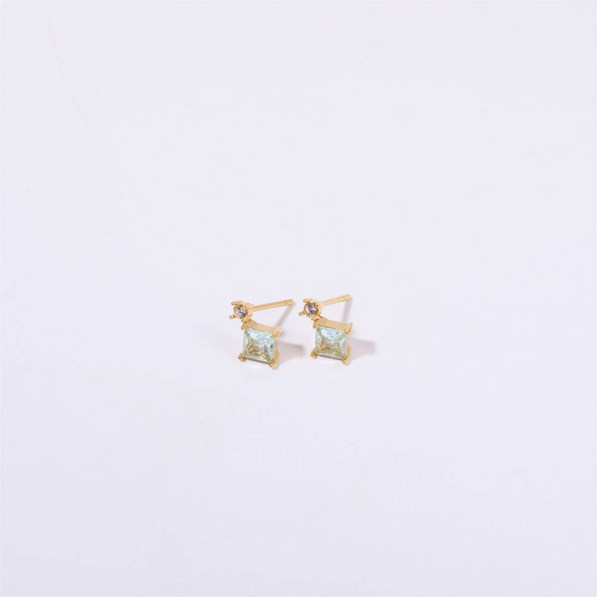 Simple opal zircon small bone stud earrings_CWMM5717