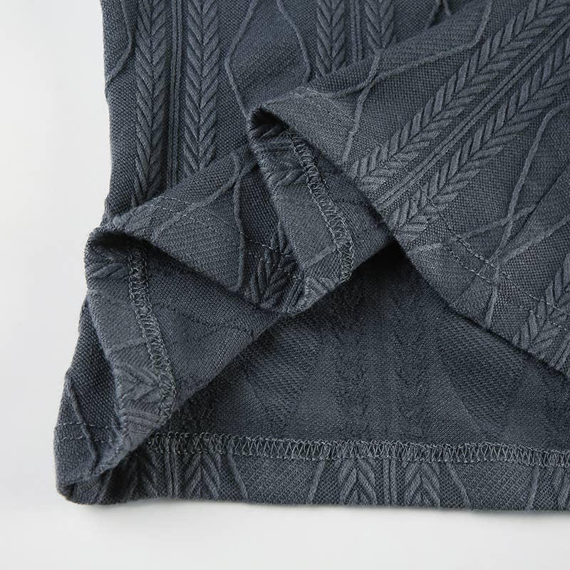 LEOPARD PRINT PATCHWORK KNIT LONG SLEEVE T-SHIRT