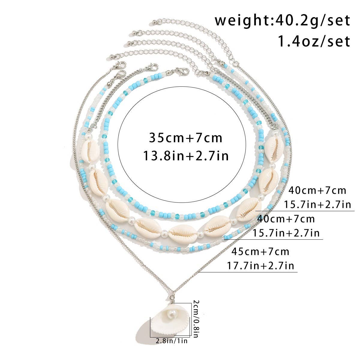 OCEAN STYLE CONCH SHELL MULTILAYER NECKLACE_CWAJE1803