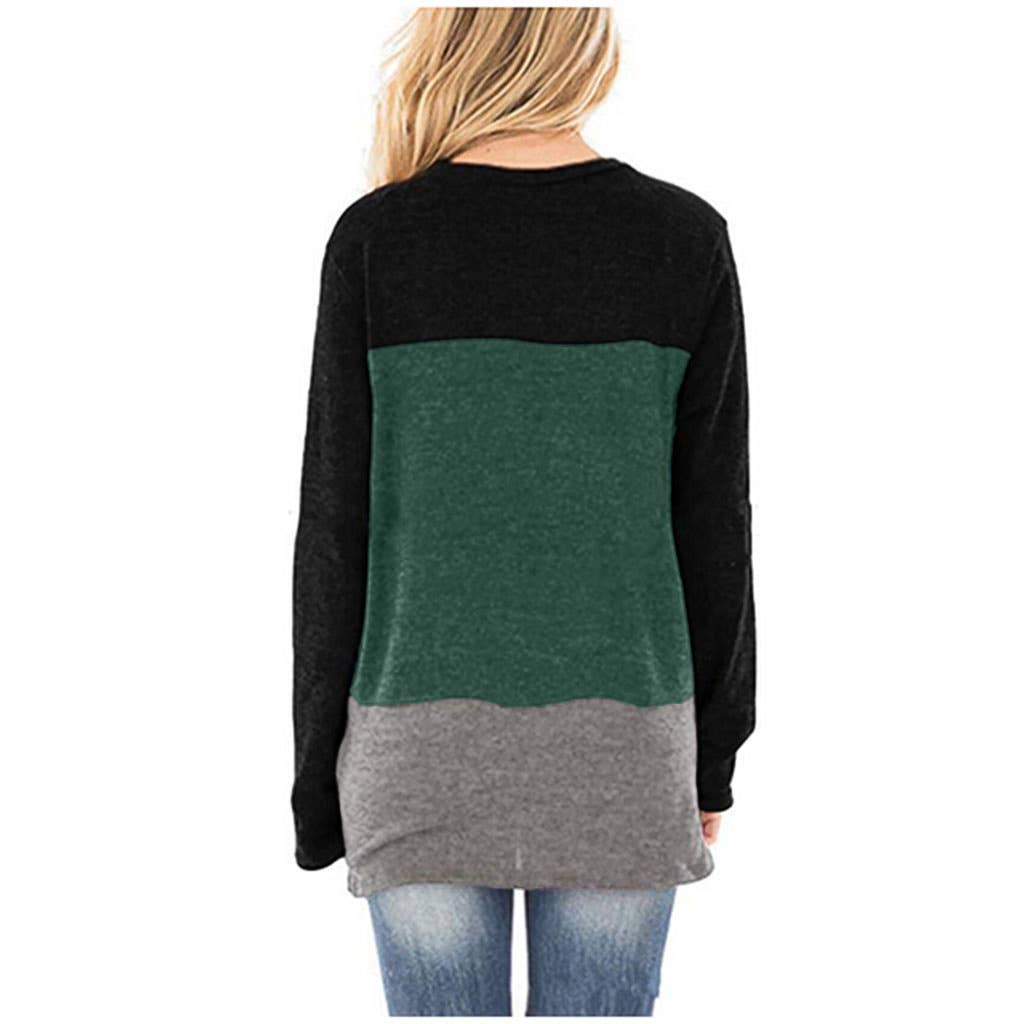 LONG SLEEVE SHIRT WITH A CROSS CHEST COLOR TWIST