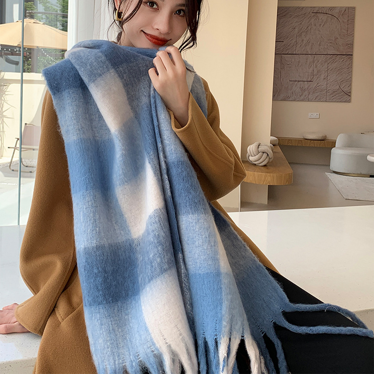 Plush AC Scarf ??Thick Soft Winter Wrap_CWASC2701