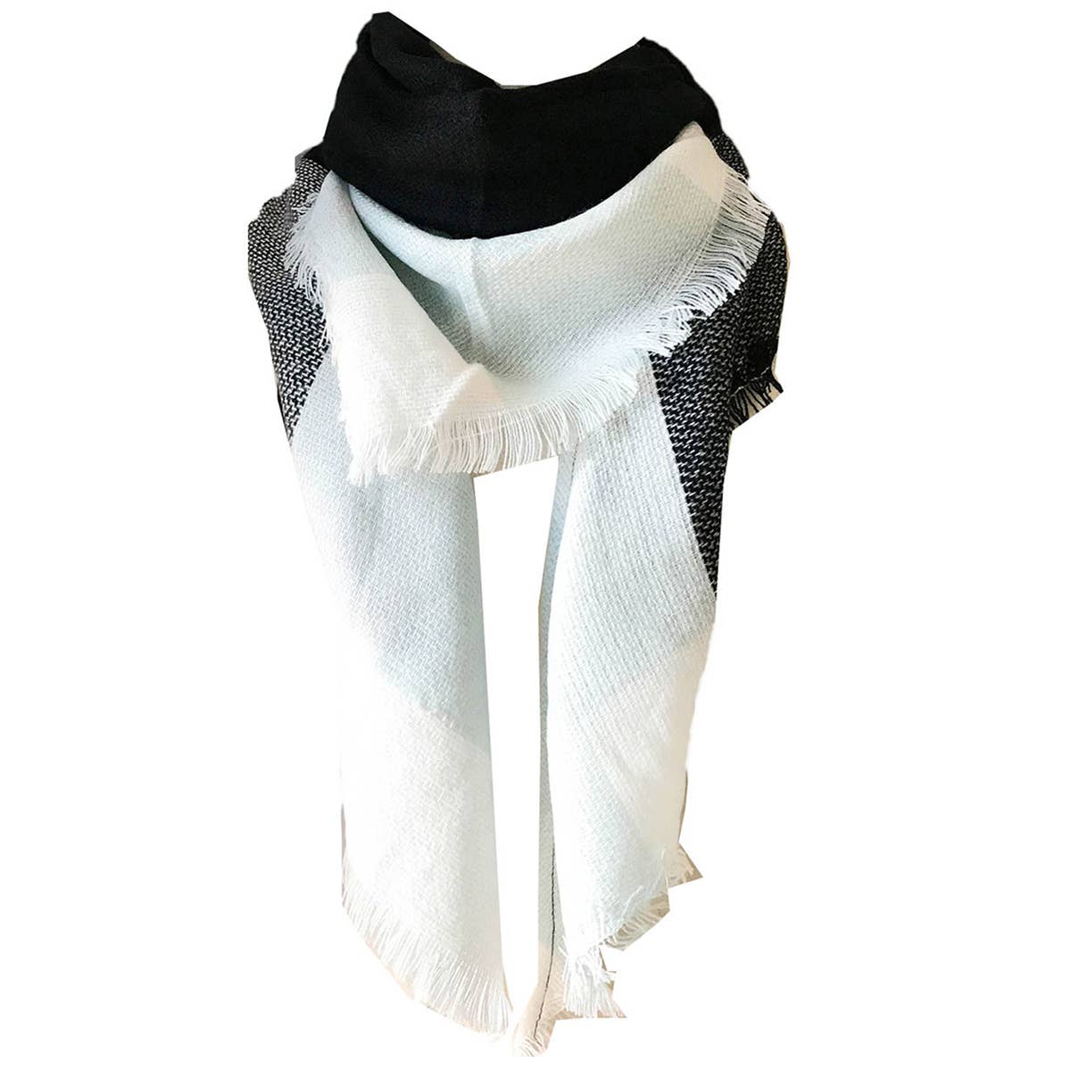 Rainbow Plaid Scarf ??Triangle Winter Shawl_CWASC0116