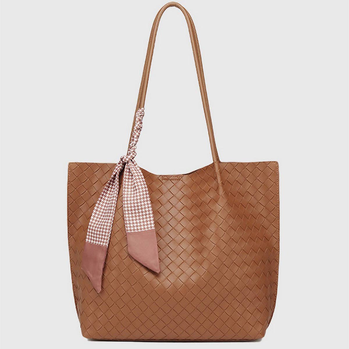 Large Woven Texture Tote Bag ??Stylish & Elegant＿CWAB5117