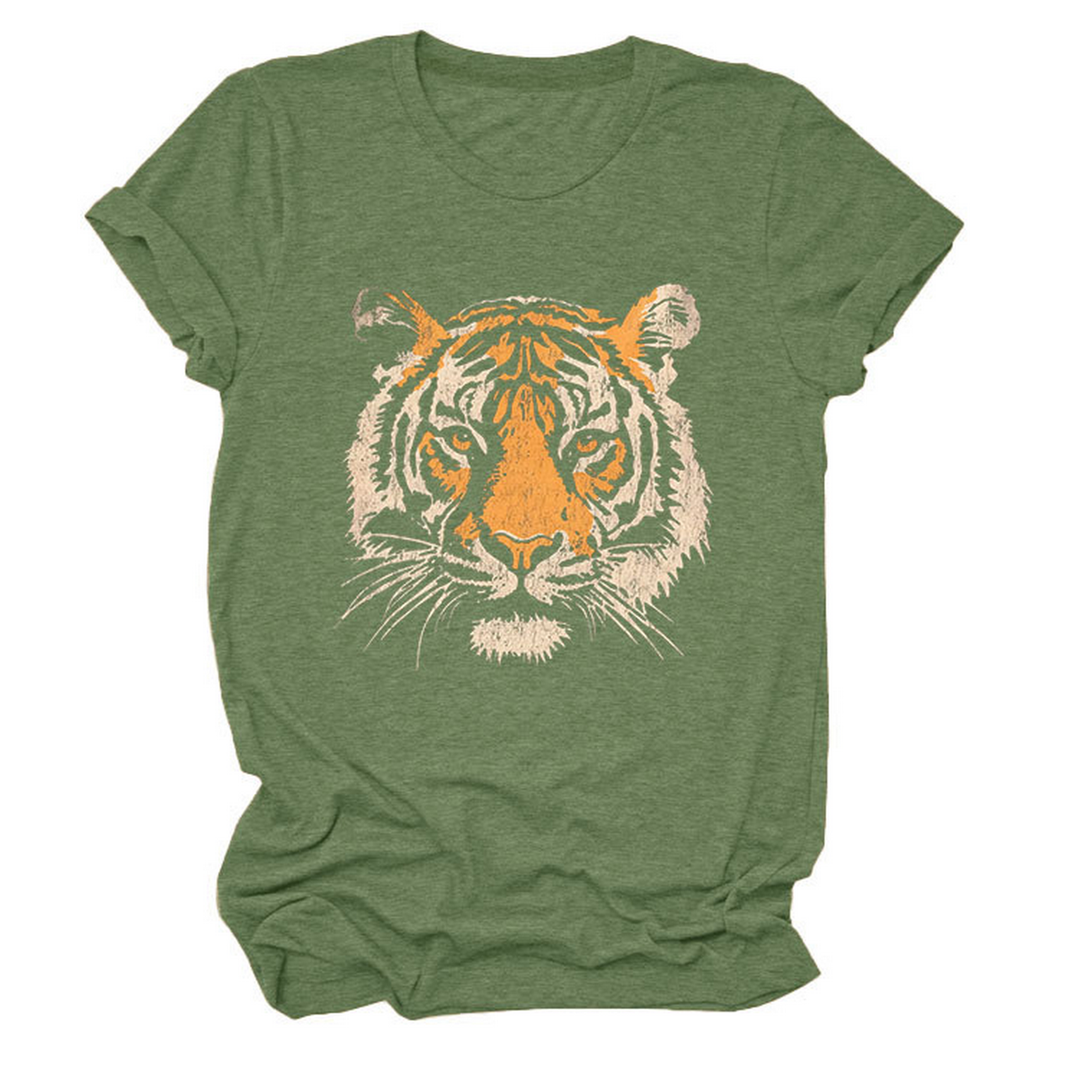 Women??¢s Summer Tee with Stylish Tiger Print_CWTTSL0494