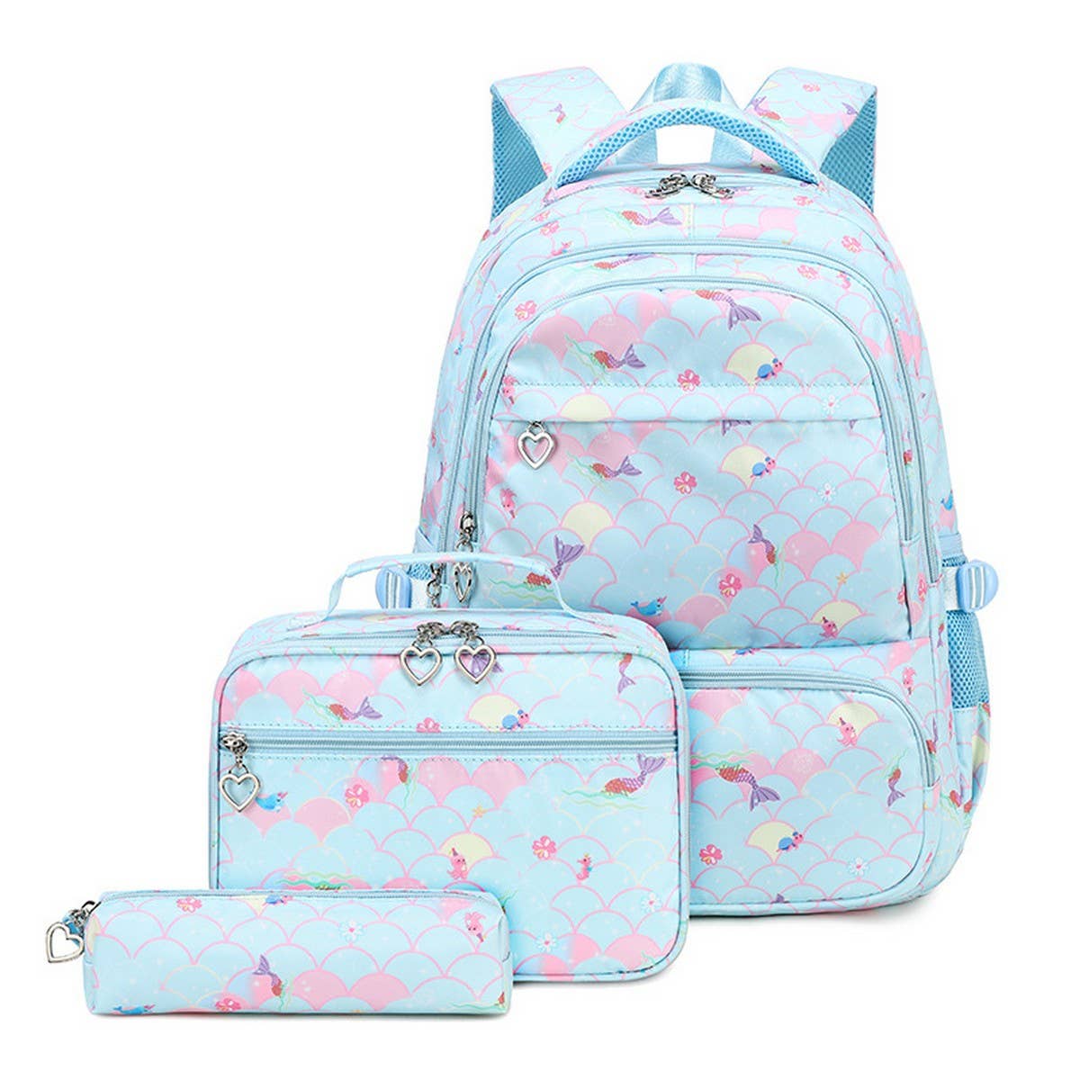 Girls¡¯ Backpacks for School ? 3-Piece Ocean Design_CWAB5392