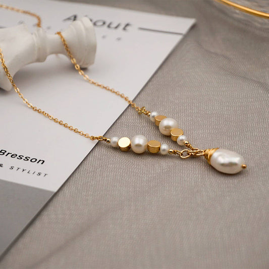 LONG PEARL PENDANT FASHION SWEATER NECKLACE