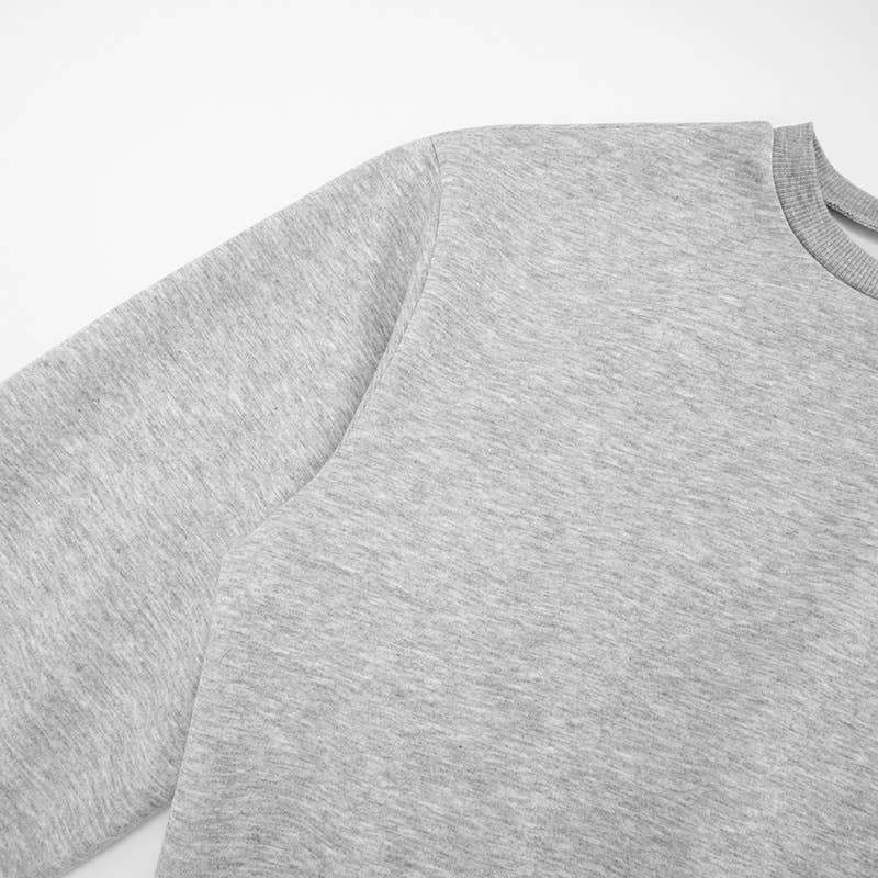 Round-neck casual sweatshirt semi-long skirt set