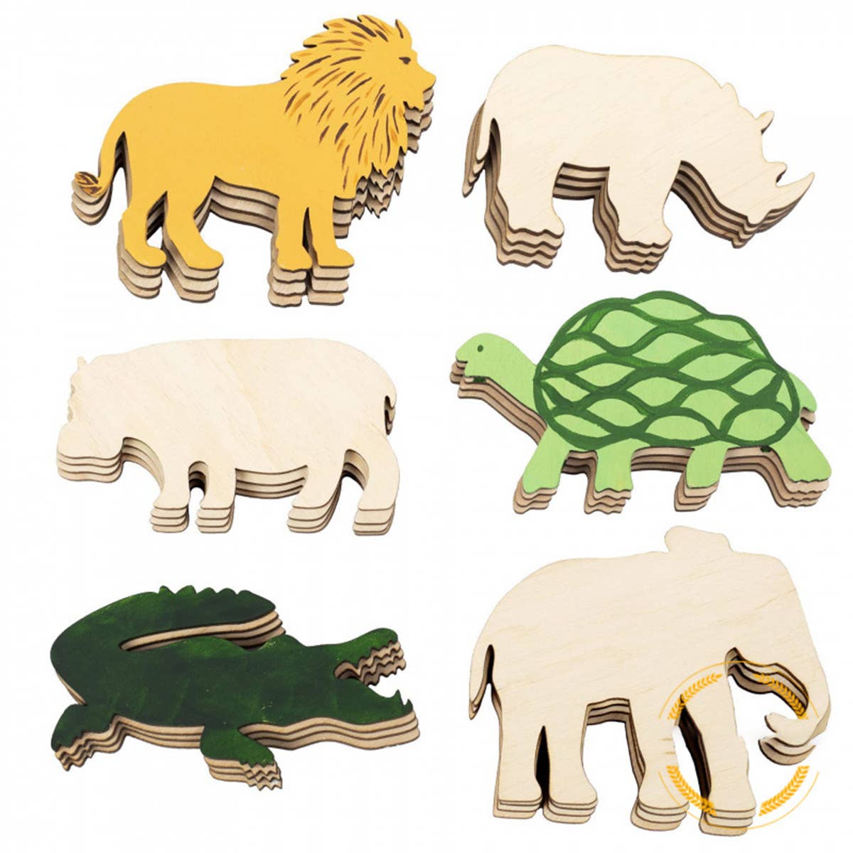 CWASC2676_JUNGLE ANIMAL HANDMADE DIY WOODEN CRAFTS