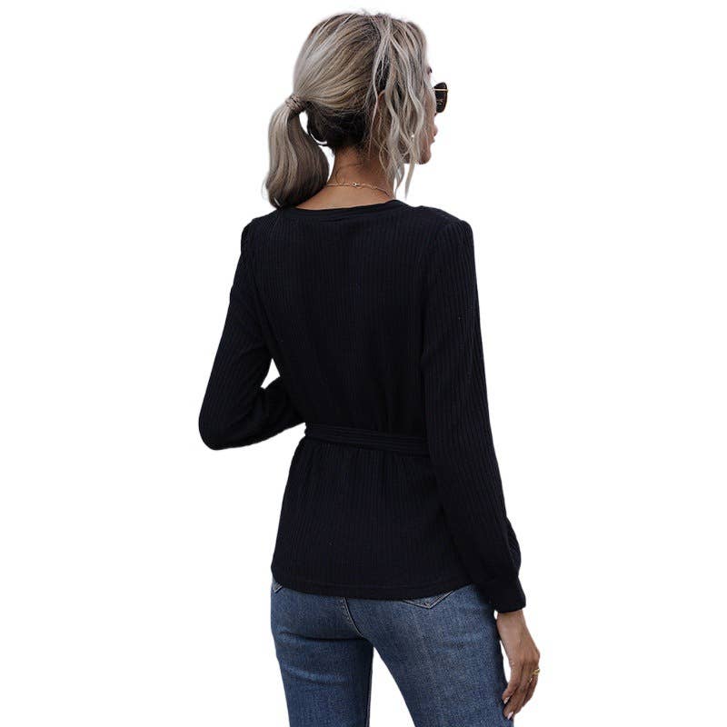 SOLID COLOR PULLOVER SLIM-FIT BASIC KNITWEAR