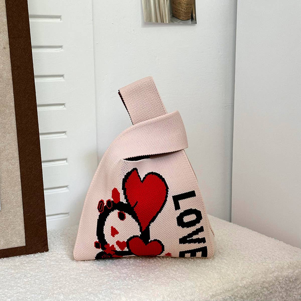 CARTOON RABBIT KNITTED BAG HANDBAG_CWAB3090