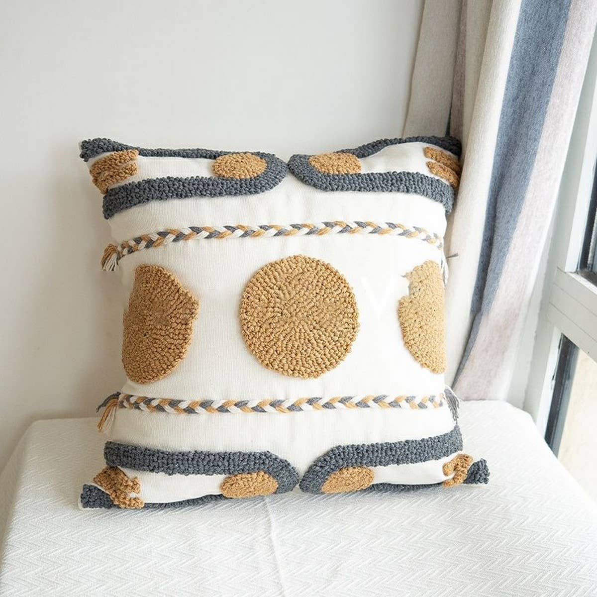 Cotton Linen Pillow Cover for Living Room Sofa &Bed
