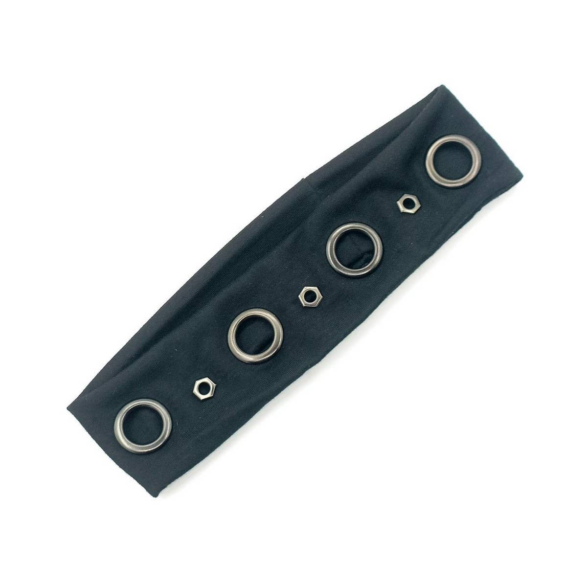 Elastic Punk Headwrap with Geometric Studs