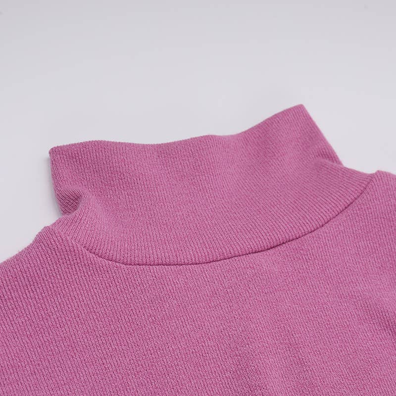 STYLISH ELEGANCE HIGH-NECK FIT LONG-SLEEVED DRESS