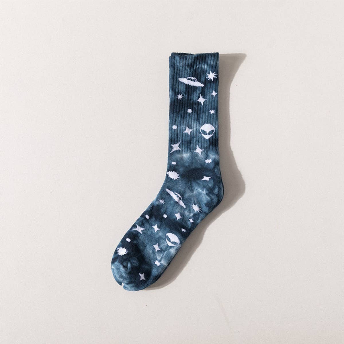 UNIVERSE PRINTED TIE DYED FASHION CREW SOCKS