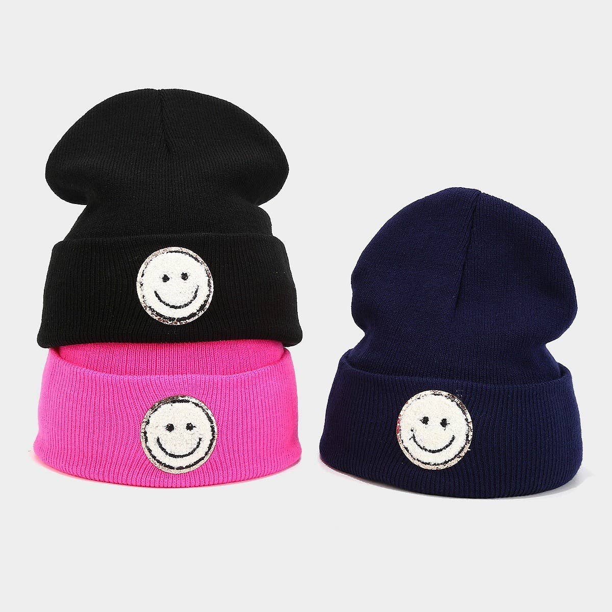 WOOL HAT TRENDY BRAND KNITTED HAT  SMILEY FACE_CWAH2081