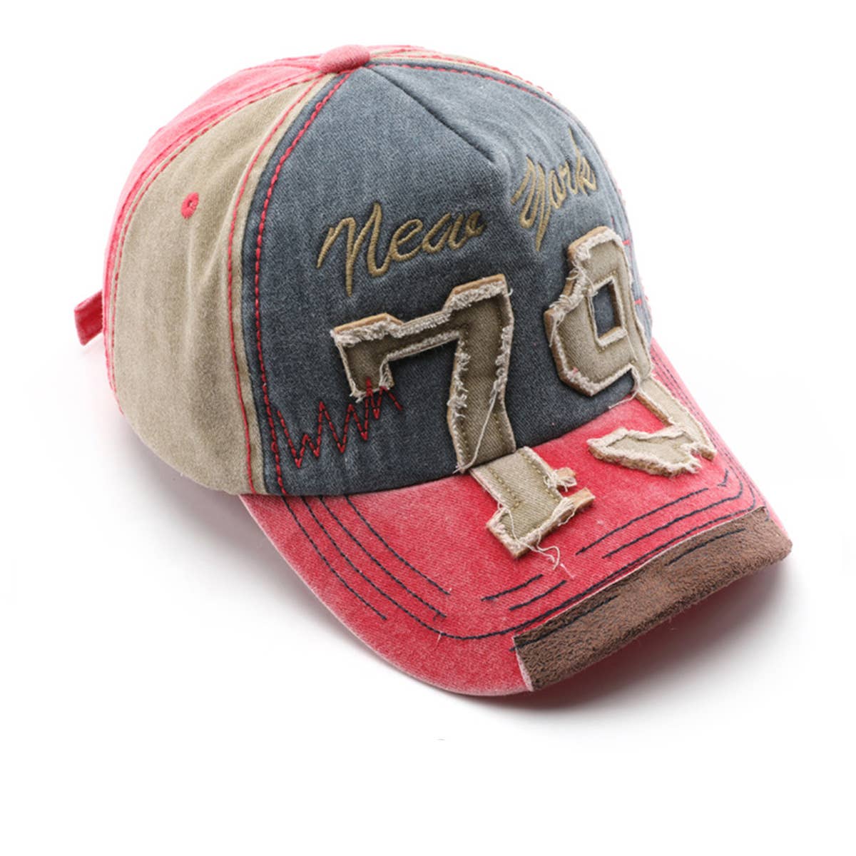 Vintage Washed Distressed Number Cap Outdoor Hat_CWAH1264