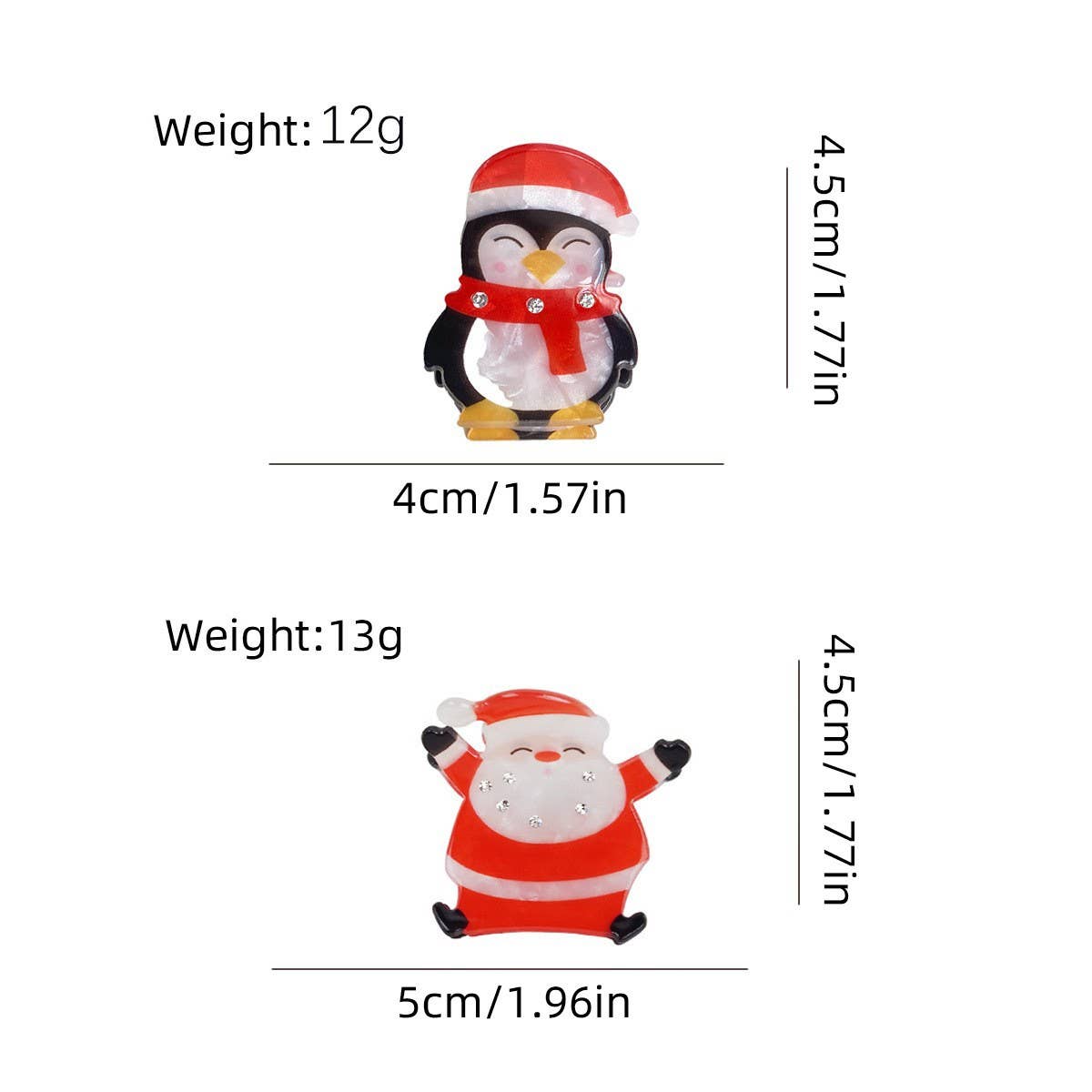 SANTA CLAUS CARTOON CUTE PENGUIN HAIRPIN_CWAHA1599