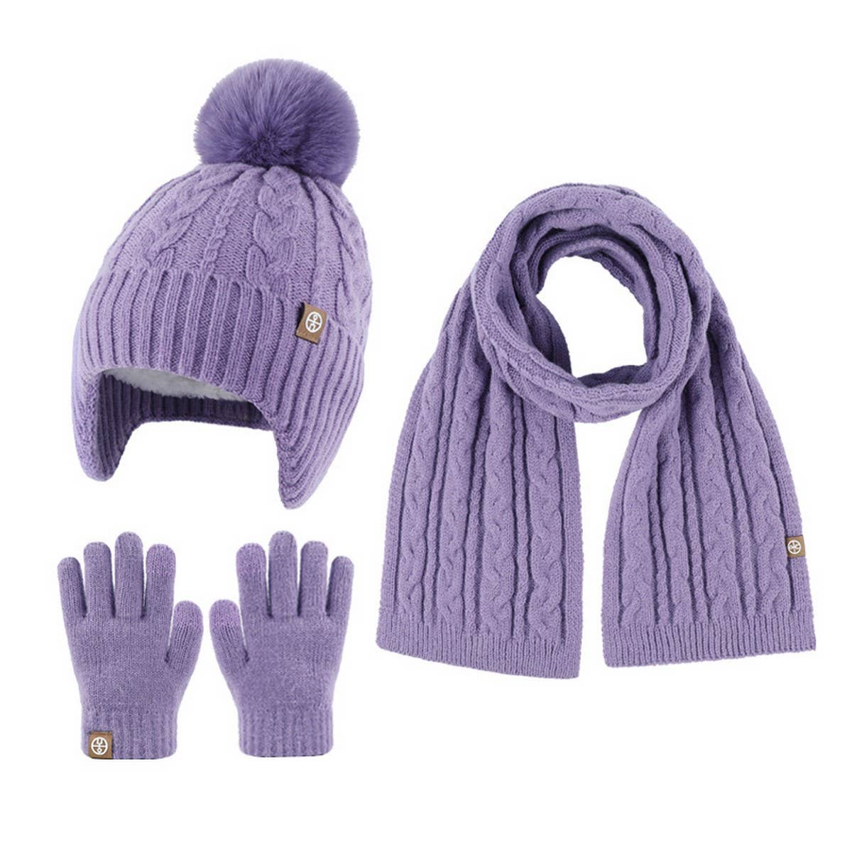 CHILDREN'S HAT SCARF AND GLOVES THREE-PIECE SET