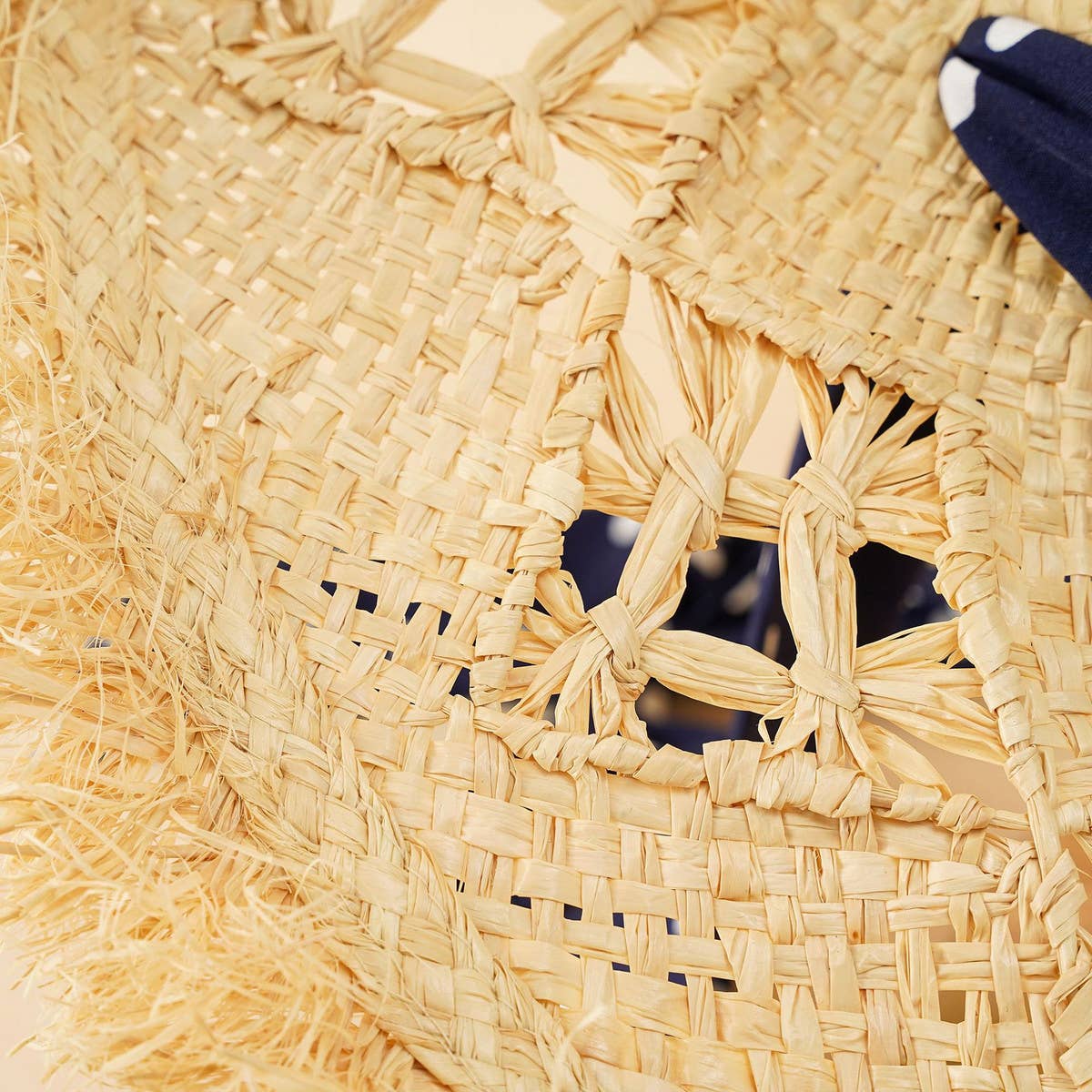 SOLID COLOR SPOTTED STRAP SUN HAT_CWAH1437