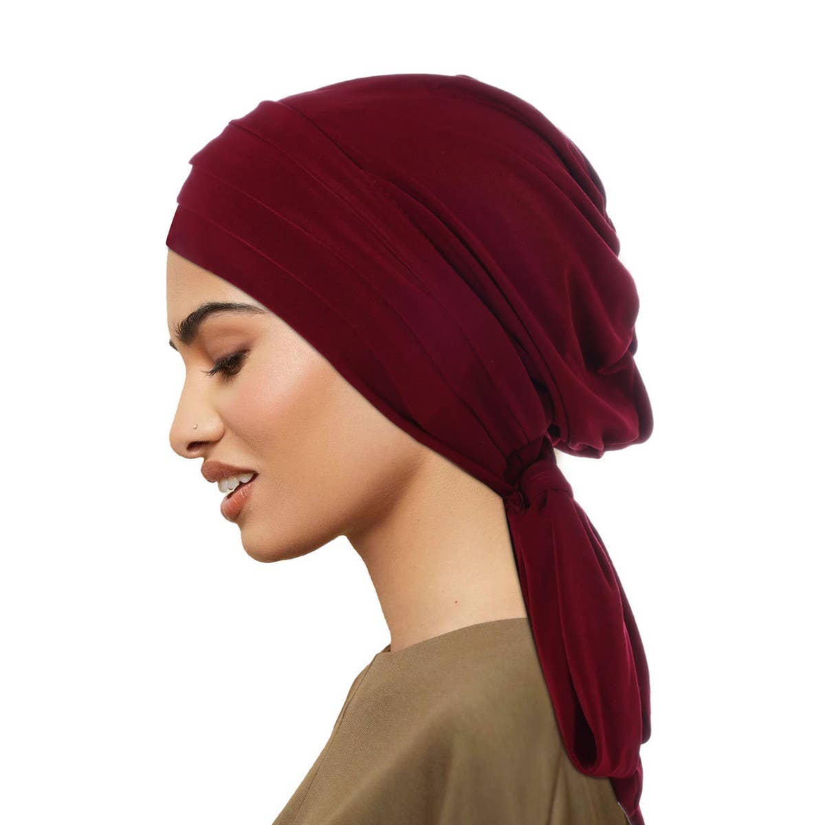 SOLID COLOR VELVET FOUR-BAR LONG-TAIL HEADSCARF_CWASC2455