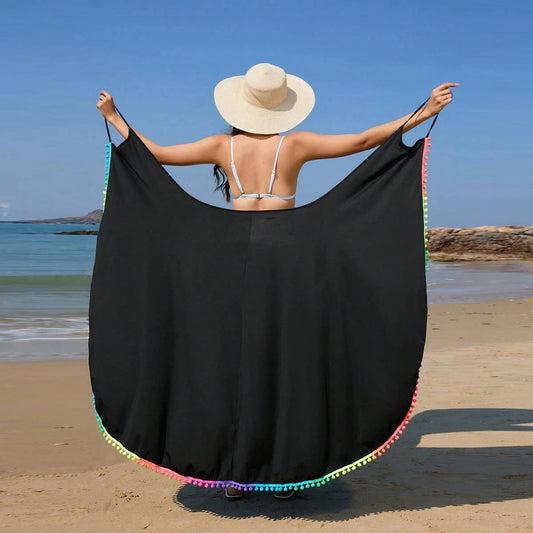 Tassel Detail One-Piece Beach Dress, Resort Style