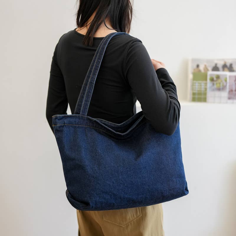 Casual denim single-shoulder underarm bag