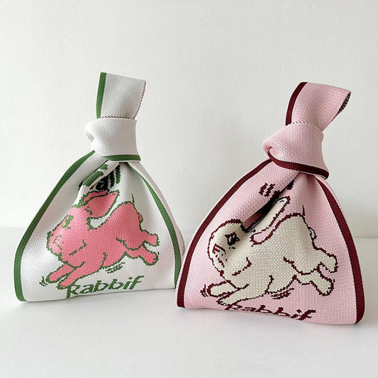 CUTE RABBIT KNITTED SHOULDER TOTE BAG_CWAB1527