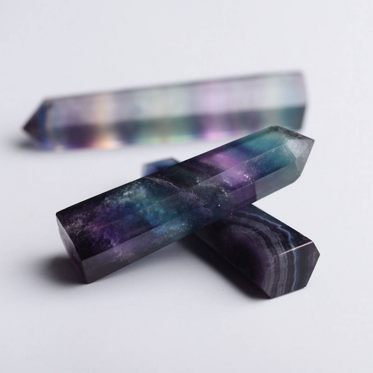 Rainbow Fluorite Crystal Point Tower_CWMM8107