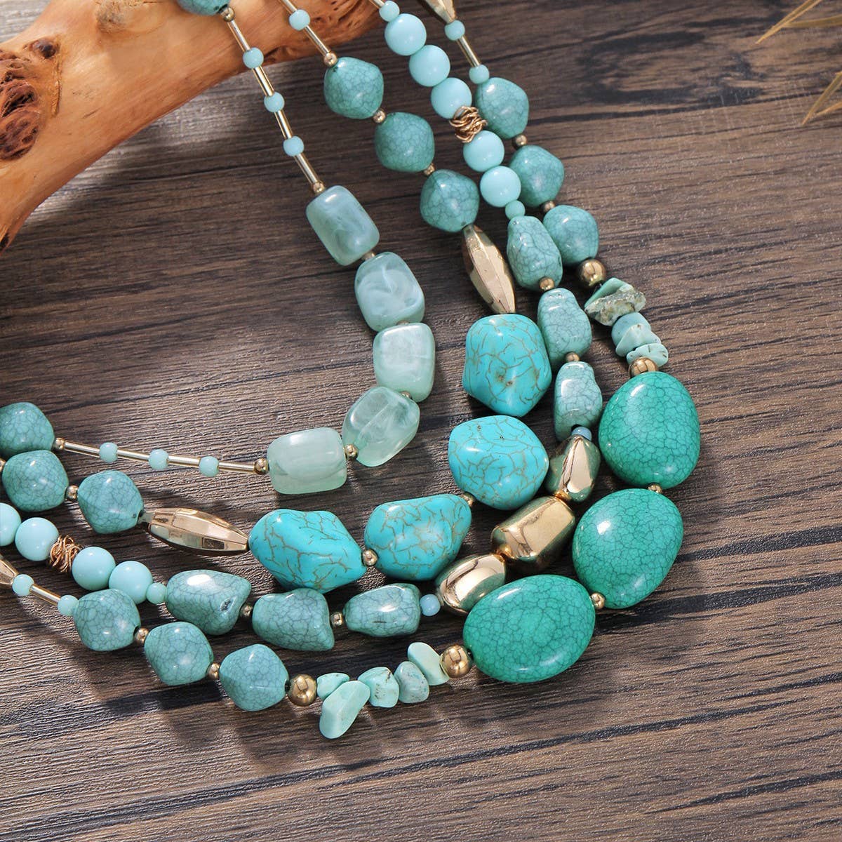MULTI-LAYERED BEADED FASHION NECKLACE