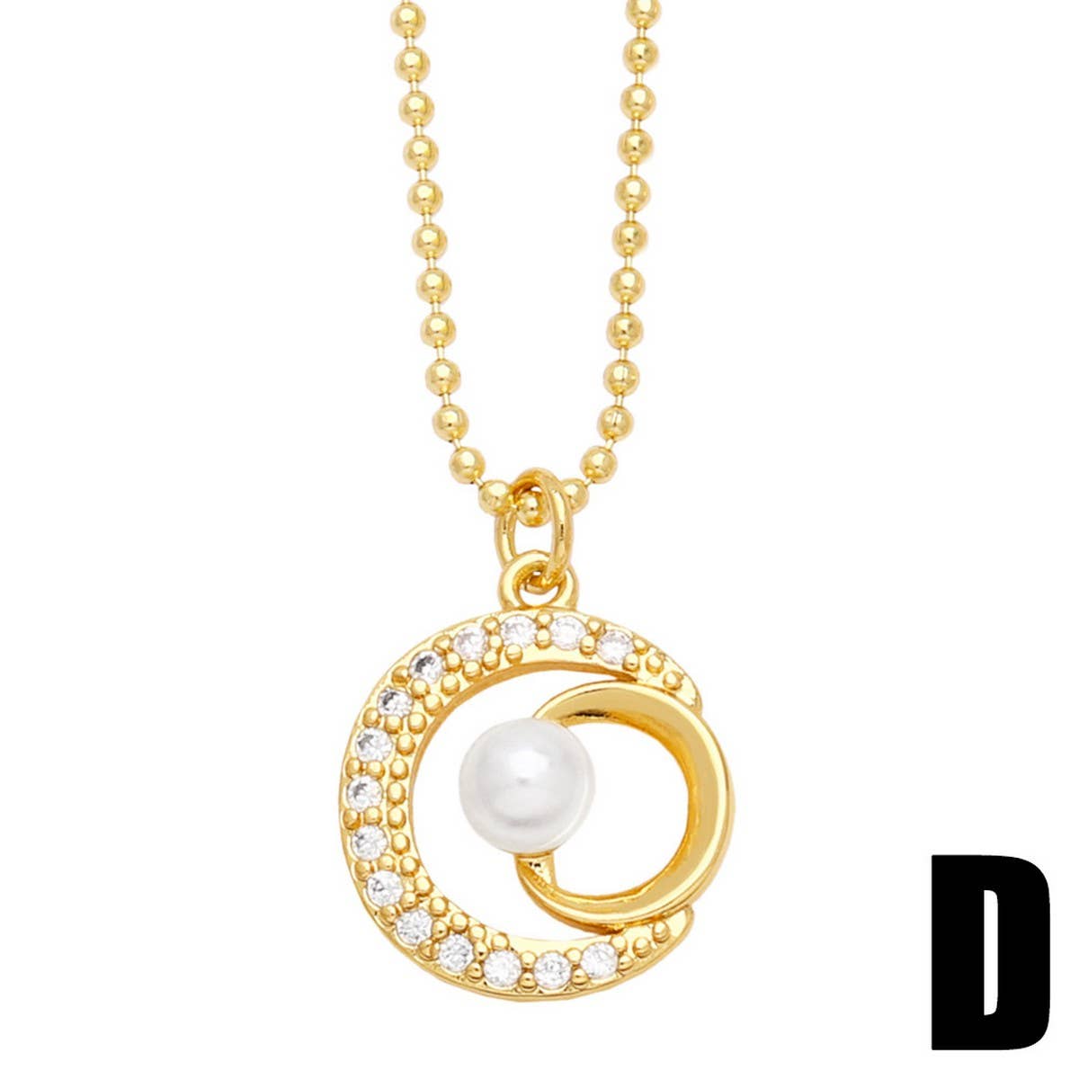 FLOWER PEARL INLAID ZIRCONIUM PENDANT NECKLACE