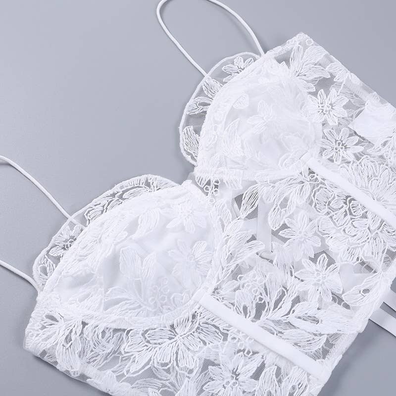 Sheer Lace Patchwork Cami Top