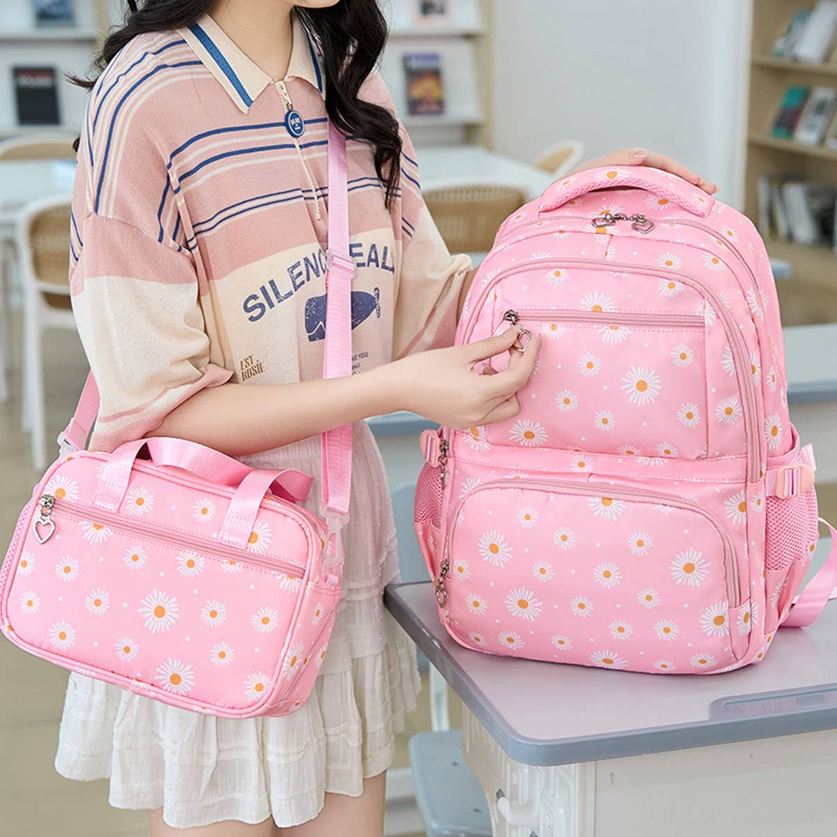 Backpacks for School, Floral Set for Grade 4-6_CWAB5456