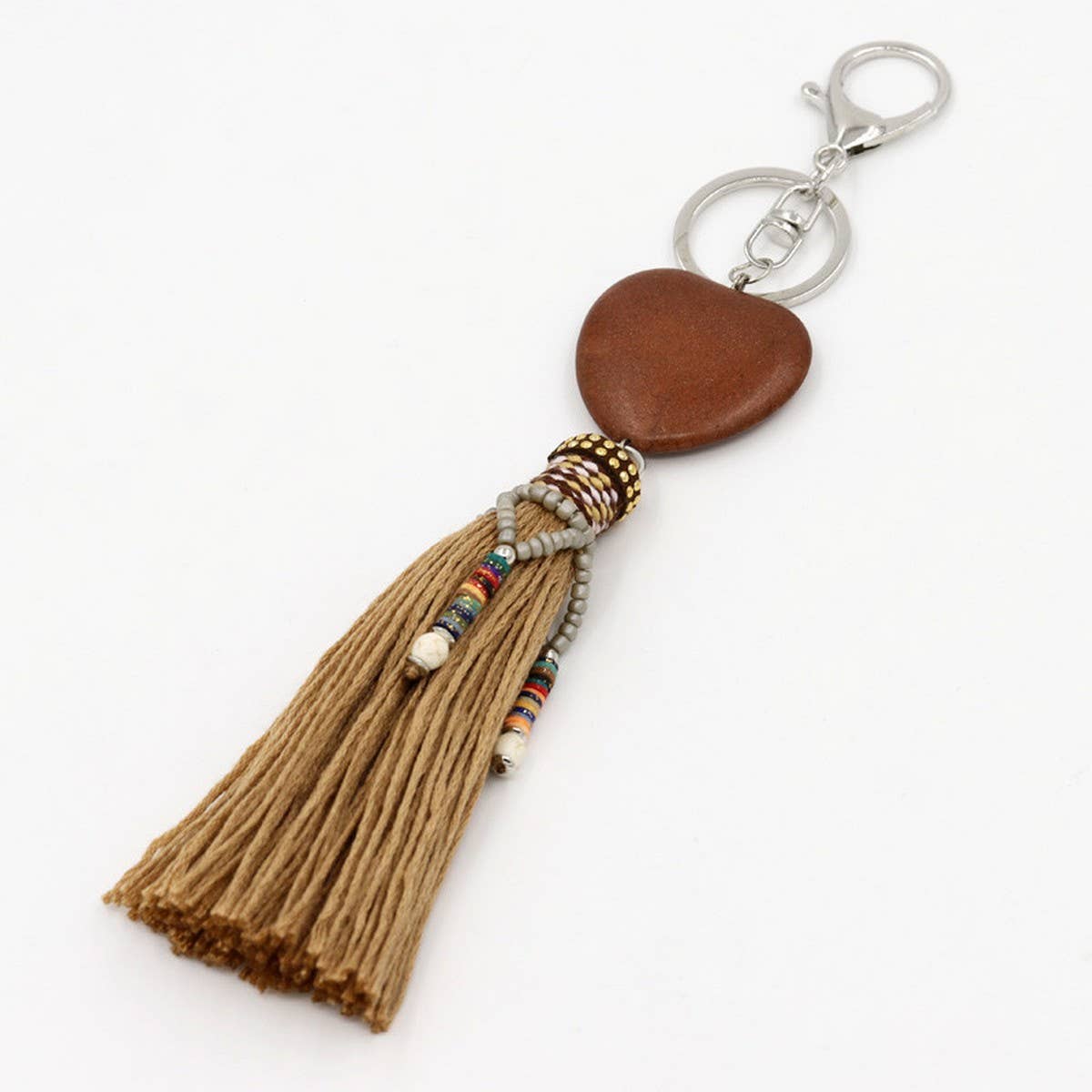 BOHEMIAN STYLE TASSEL KEYCHAIN HEART PENDANT_CWMM3554