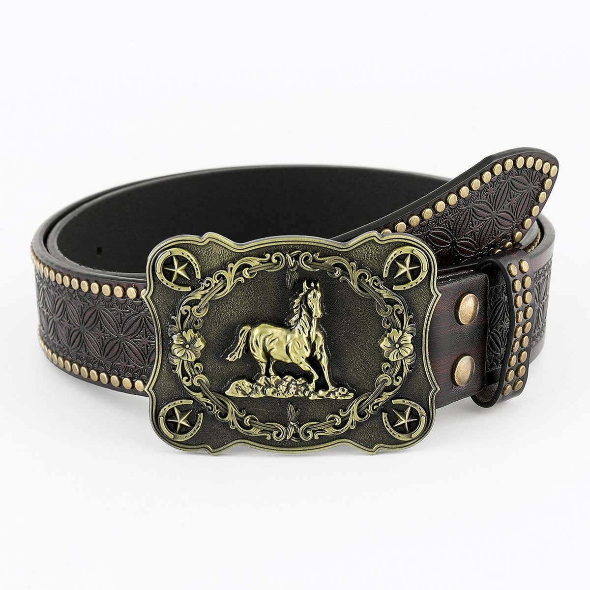 CLASSIC MEN'S PUNK EMBOSSED LEATHER BELT_CWABE0411