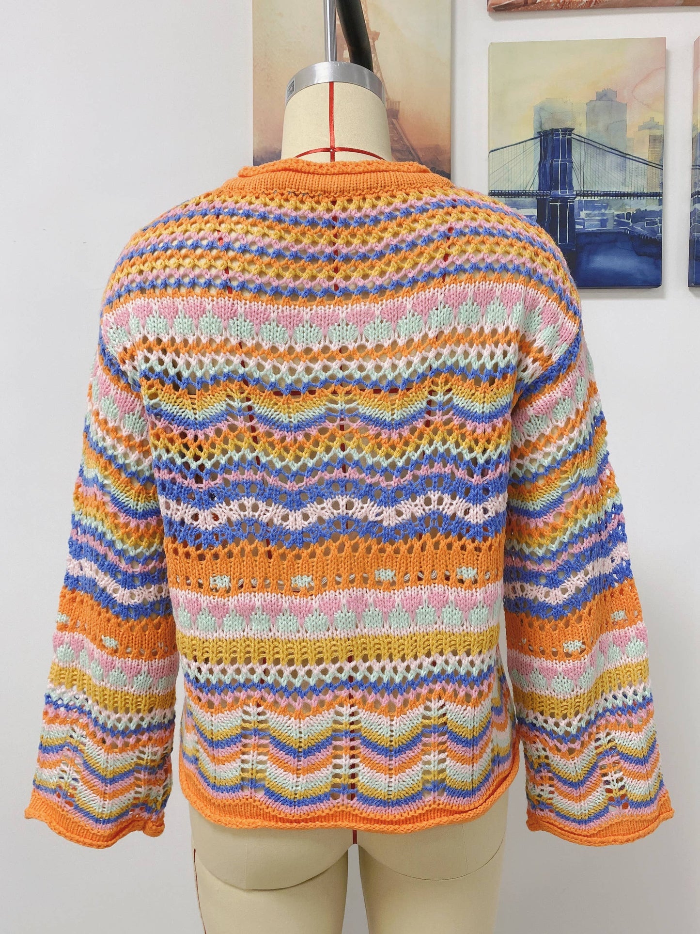 STRIPED SWEATER LOOSE RAINBOW KNITWEAR