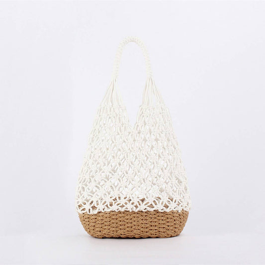 TASSEL HOLLOW COTTON ROPE HAND-WOVEN BAG_CWAB4690