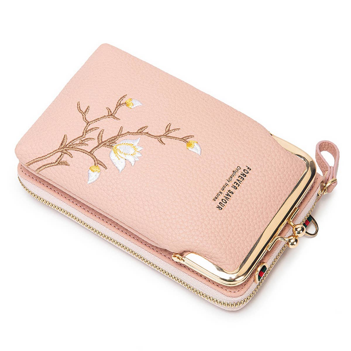 EMBROIDERED MINI CELL PHONE CROSSBODY BAG WALLET_CWAB1634