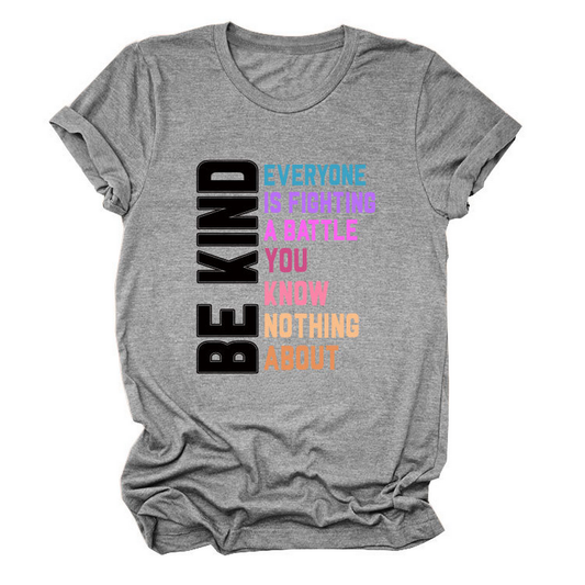 Trendy Women¡¯s Tee with Kindness Slogan