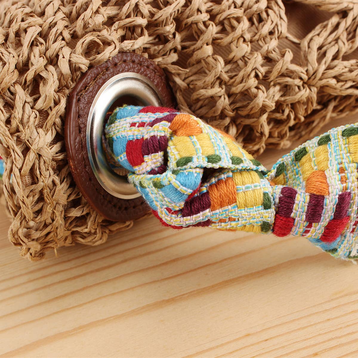 RETRO COLOR SHOULDER STRAP WOVEN BAG_CWAB2019