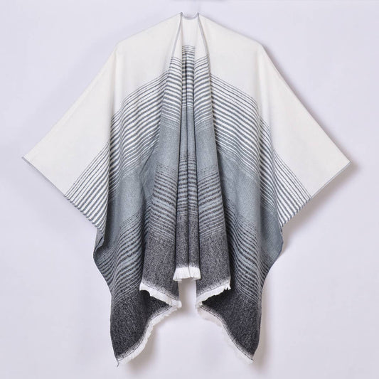2024 SIMPLE GRADIENT THIN STRIPED SHAWL_CWASC0948