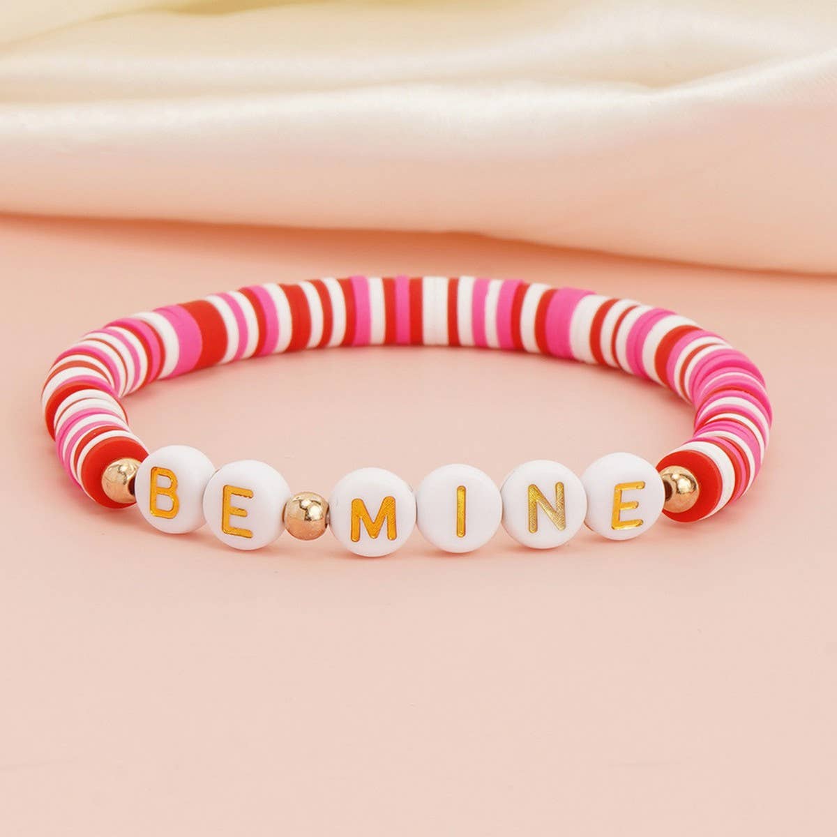 VALENTINE'S DAY POLYMER CLAY STACKING BRACELET_CWAB4628