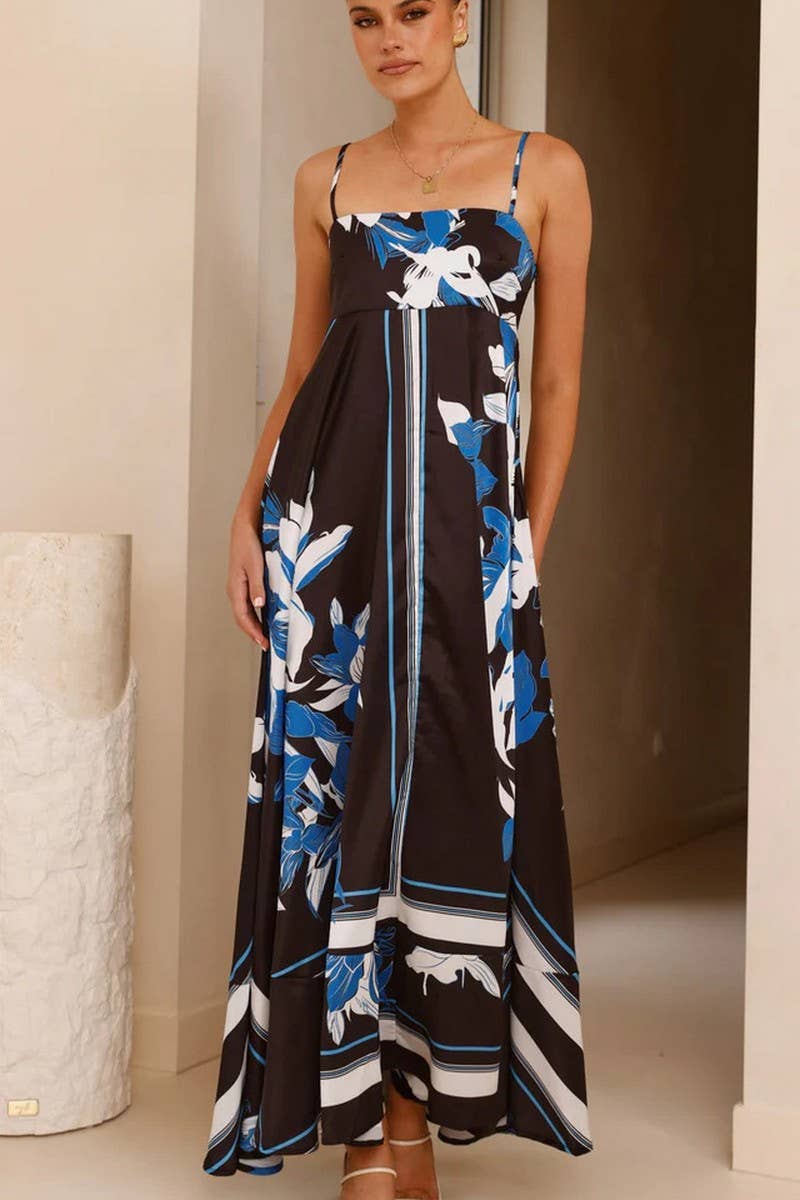 CWDMD5535_SUMMER SLEEVELESS SEXY A-LINE SUSPENDER DRESS