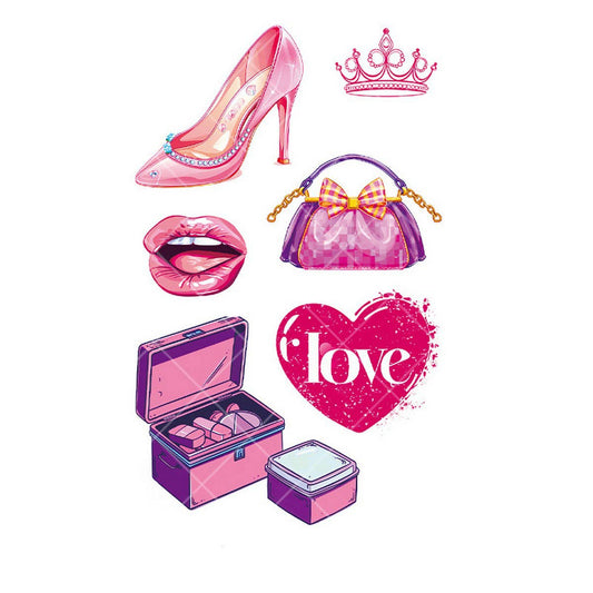 Pink Guitar Girl Tattoos ??Waterproof Kids Party_CWMM8382