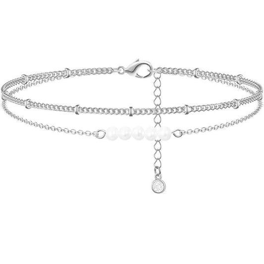 Devil's Eye Cross Double-layer Anklets